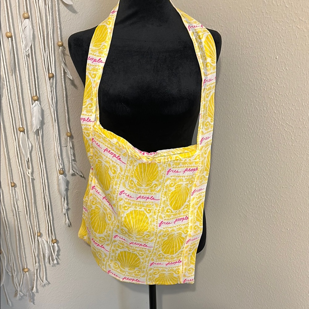 Free People Yellow and Pink Women's Tote Shoulder Bag